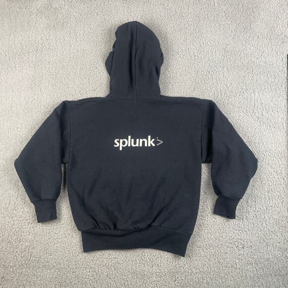 Hanes Youth Boy's Small Black Splunk Cotton Polyester Long Sleeve Zip Up Sweater - Picture 8 of 9